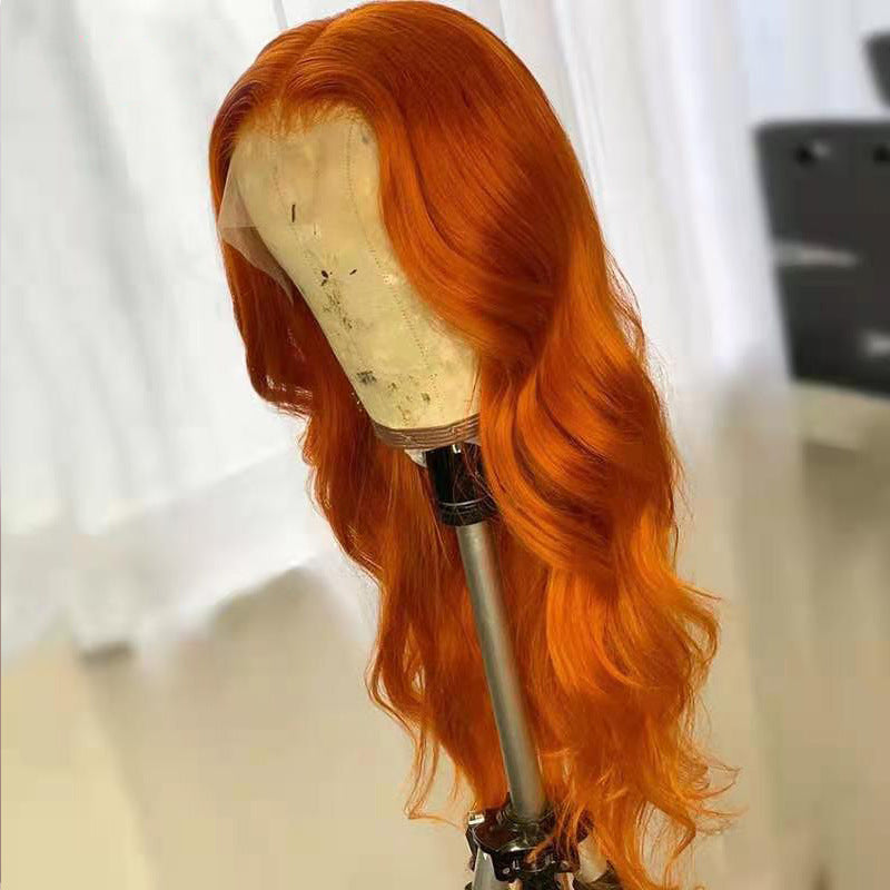 American Dark Orange Wig Hair Set Smooth Hair.