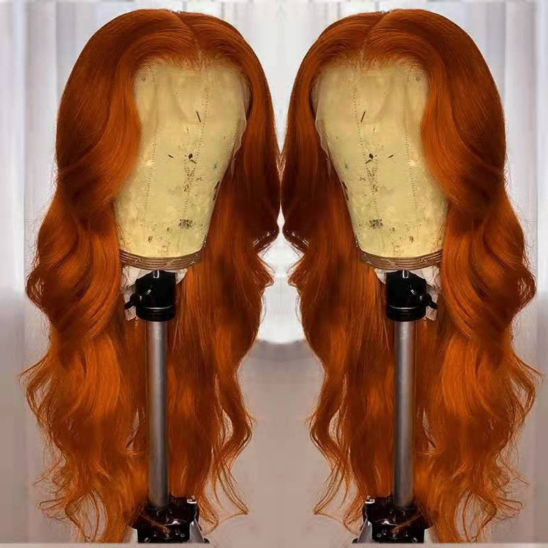 American Dark Orange Wig Hair Set Smooth Hair.