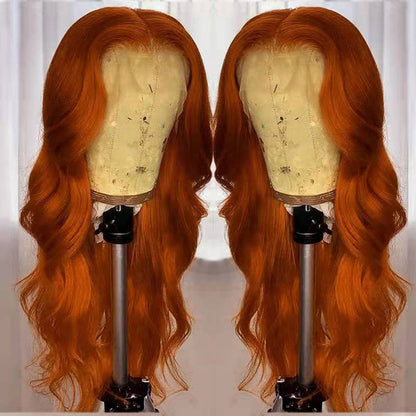 American Dark Orange Wig Hair Set Smooth Hair.