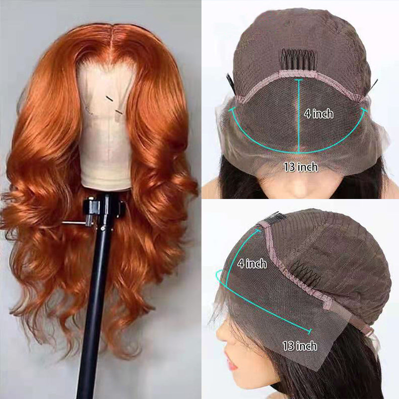 American Dark Orange Wig Hair Set Smooth Hair.